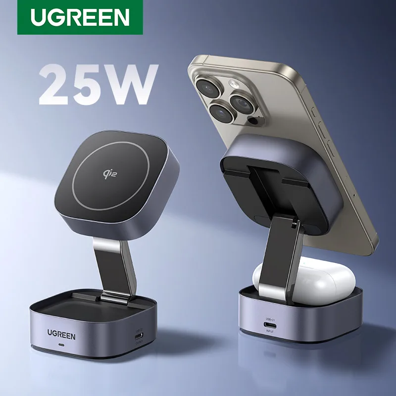 מטען אלחוטי מגנטי UGREEN Qi2 15W