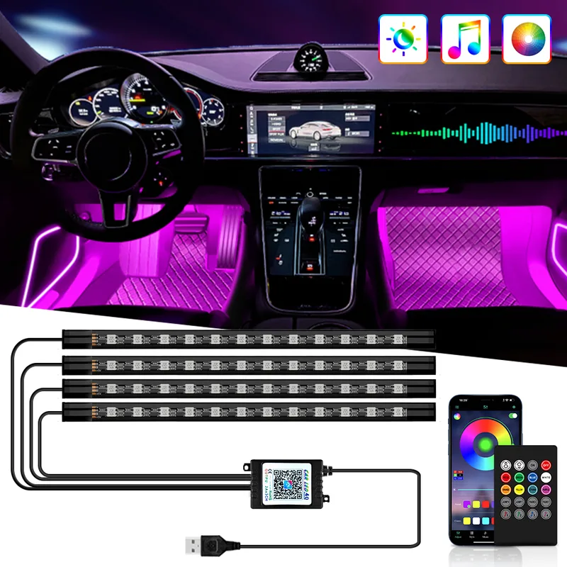 תאורת אווירה לרכב ניאון RGB