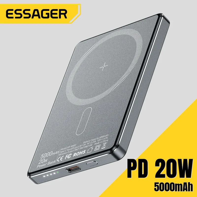 סוללת גיבוי אלחוטית דקה Essager 20W